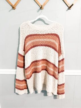 Listicle Striped Popcorn Sweater